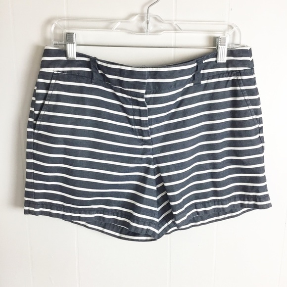 Loft Striped Size 8 4 Inch Shorts Summer Size Dark Gray  & White - Picture 1 of 4